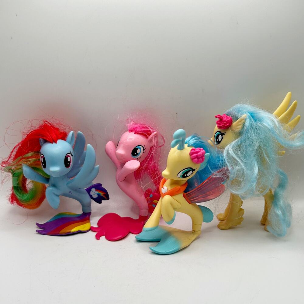 My Little Pony Movie G4 Lot 3 Seapony Mermaid Rainbow Dash Pinkie Pie Skystar